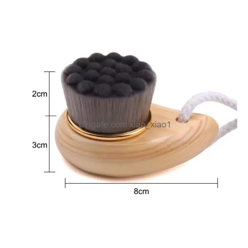 stock facial wood handle cleansing brush beauty tools soft fber hair manual cleaning face brushes skin care xu