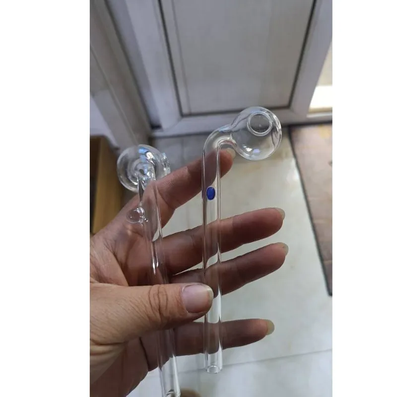 sp 50pcs 6.3 inch length clear pyrex glass oil burner bong water pipe handcraft borosilicate thick transparent glass hand pipes random colored balancer smoking