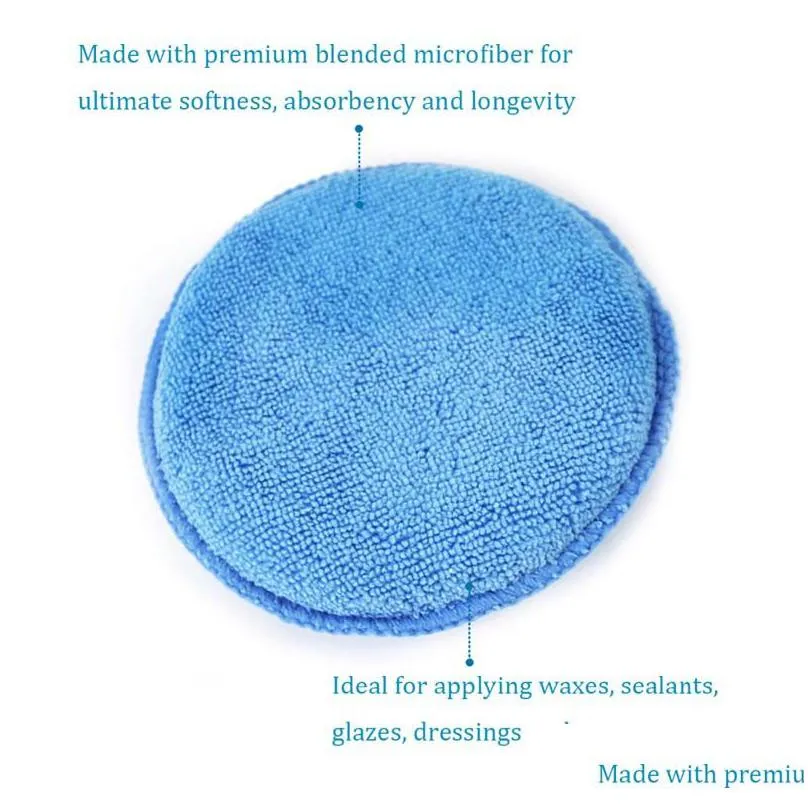 5 inch car waxing polish sponges soft microfiber wax foam sponge pads washing scratch remove auto care kit