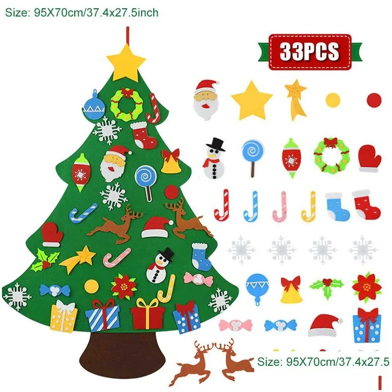Christmas Decorations Felt Tree Merry For Home Santa Claus Kids Toys Xmas Ornaments Navidad Natal Gifts Drop Delivery Garden Festive Dhv7C