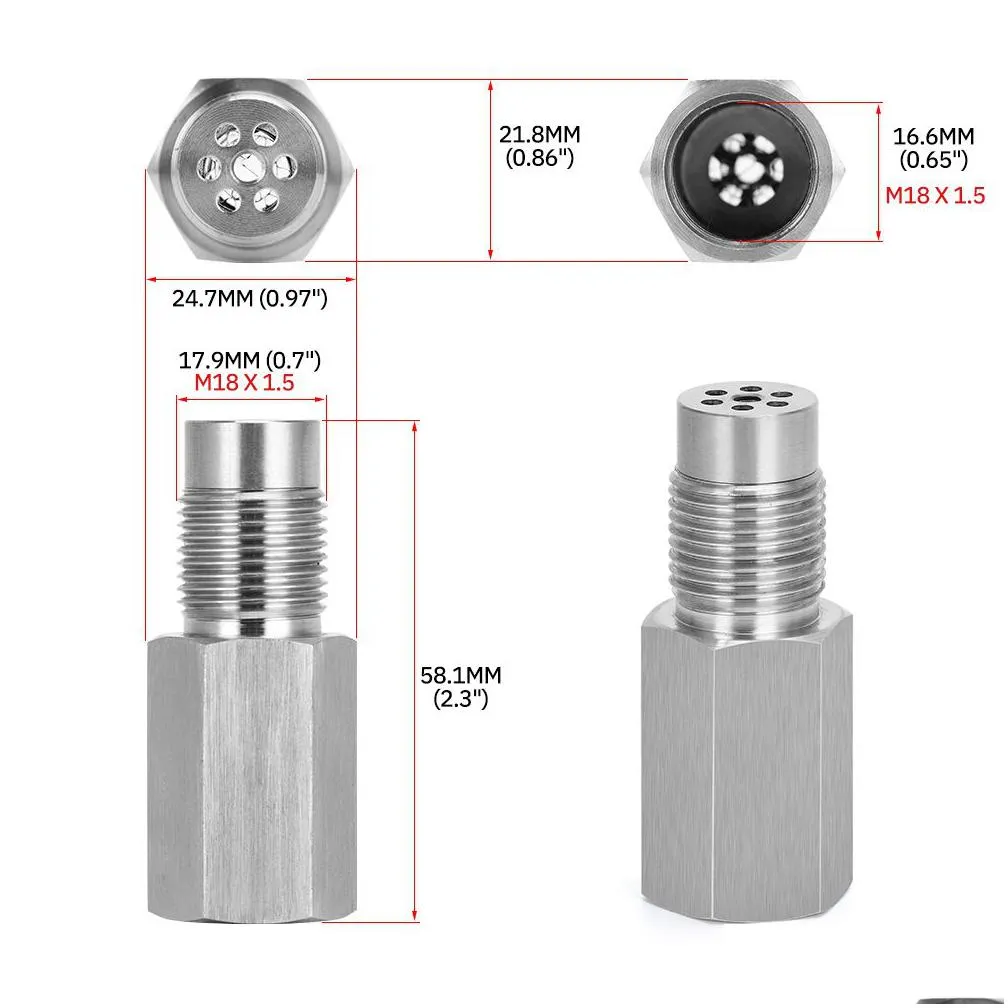 oxygen o2 sensor spacer adapter bung catalytic converter fix check engine light o2 oxygen sensor -ose03