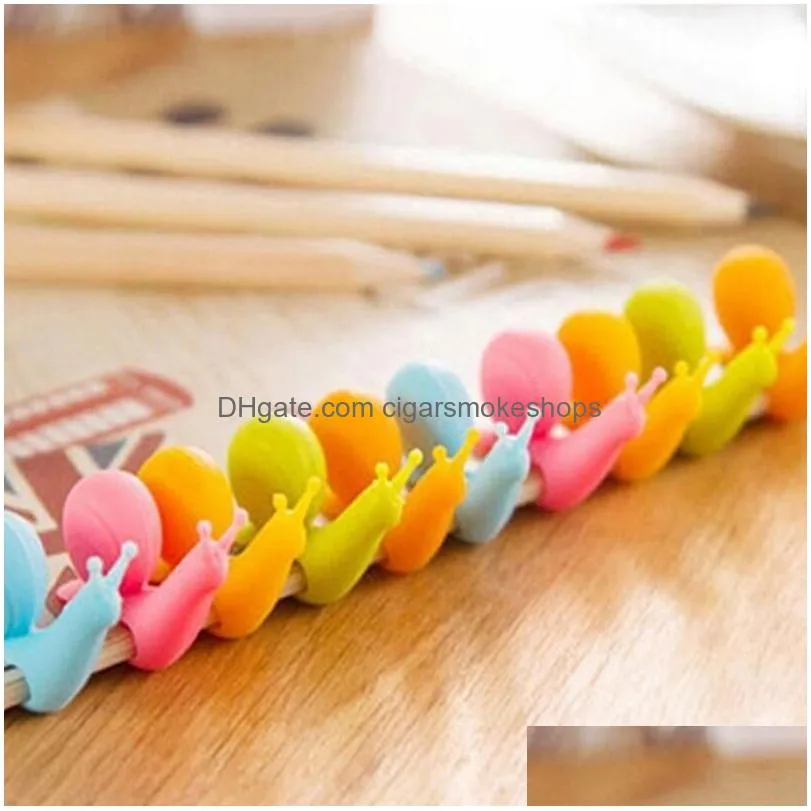 Coffee & Tea Tools New Arrival Candy Colors Cute Snail Shape Sile Tea Bag Holder Cup Mug Clip Gift Set 460Pcs Home Garden Kitchen, Din Dh1Yk
