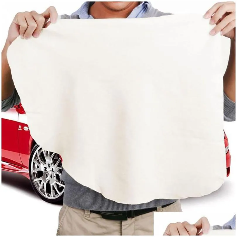 45x60cm auto care natural chamois leather car cleaning cloth leather wash suede absorbent quick dry towel streak lint 