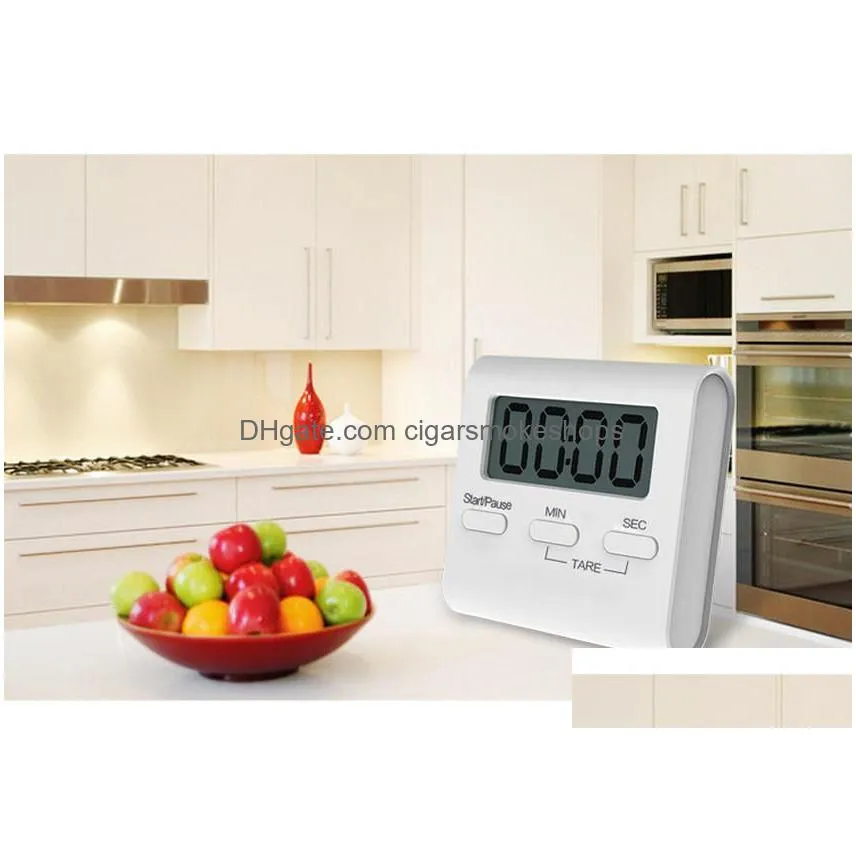 Kitchen Timers Sublimation Mini Digital Kitchen Timer Big Digits Loud Alarm Magnetic Backing Stand With Large Lcd Display For Cooking Dhh4X