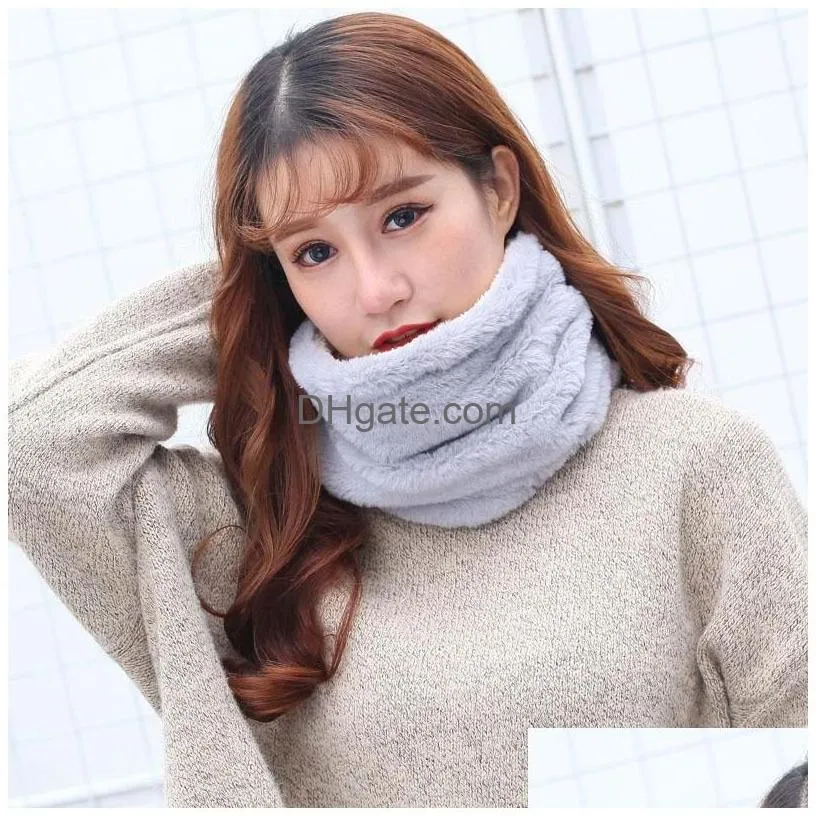 Scarves Imitation Hair For Men And Women In Winter Cute Korean Fashion Versatile Plush Warm Thickened Mti-Functional Couple Hat Drop Dhqcc