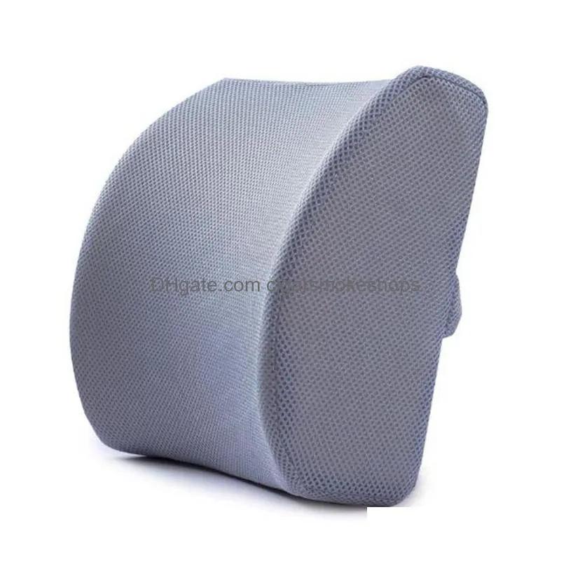 Cushion/Decorative Pillow New Memory Foam Lumbar Cushion Travel Pillow Car Chair Back Support Office Home Garden Home Textiles Dhbra