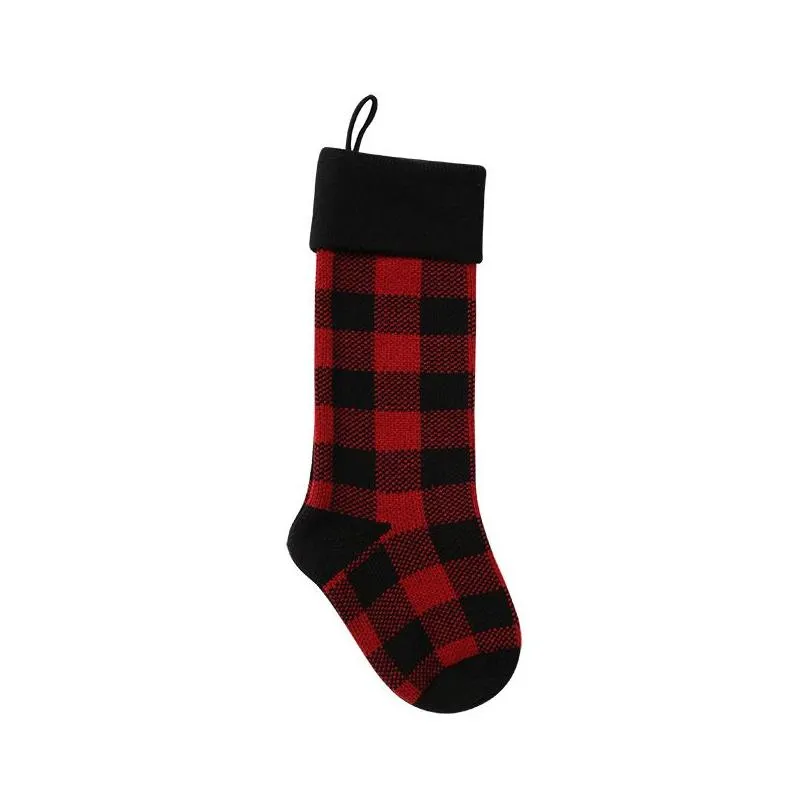 Christmas Decorations By Sea Knit Stockings  Check Personalized Christmas-Stocking Plaid Xmas Stocking Indoor Dom1419 Drop De Dhcyu