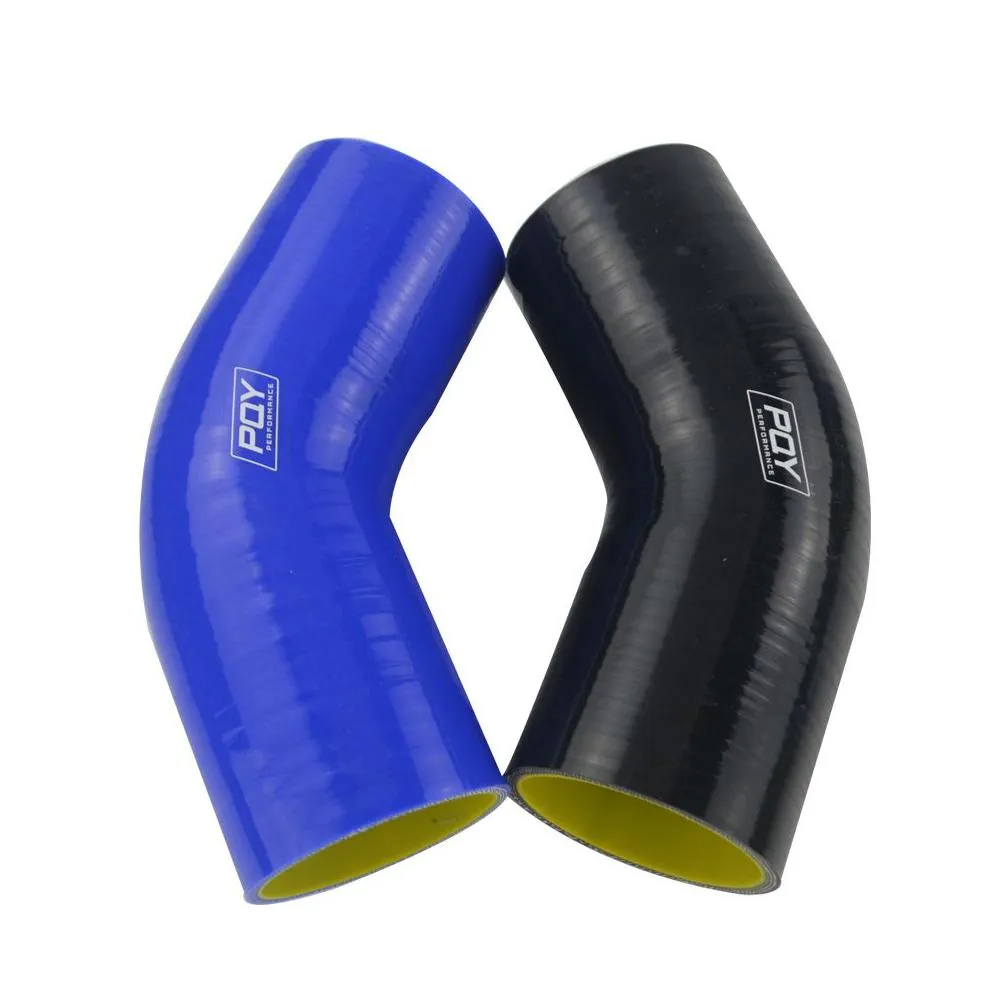 blue/black yellow 2.5 63mm 45 degree elbow silicone hose pipe intercooler turbo intake pipe coupler hose -sh4525-qy