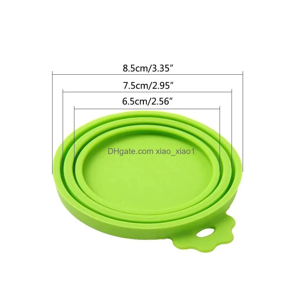 portable silicone dog cat canned lid 2-in-1food sealer spoon pet food cover storage -keeping lids bowl dog accessories