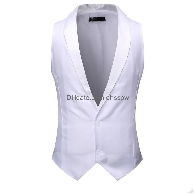 mens vests fashion shawl collar tuxedo vest men 2022 brand red slim fit sleeveless waistcoat formal business wedding groom xxl