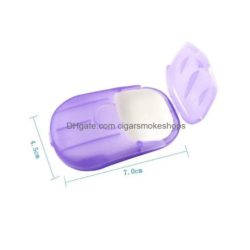 Soaps Mouse Hand Soap Compact Travel Camp Portable Anti-Bacterial Clean Paper Soaps Film With Mini Case Home Garden Bath Bathroom Acce Dhwtf