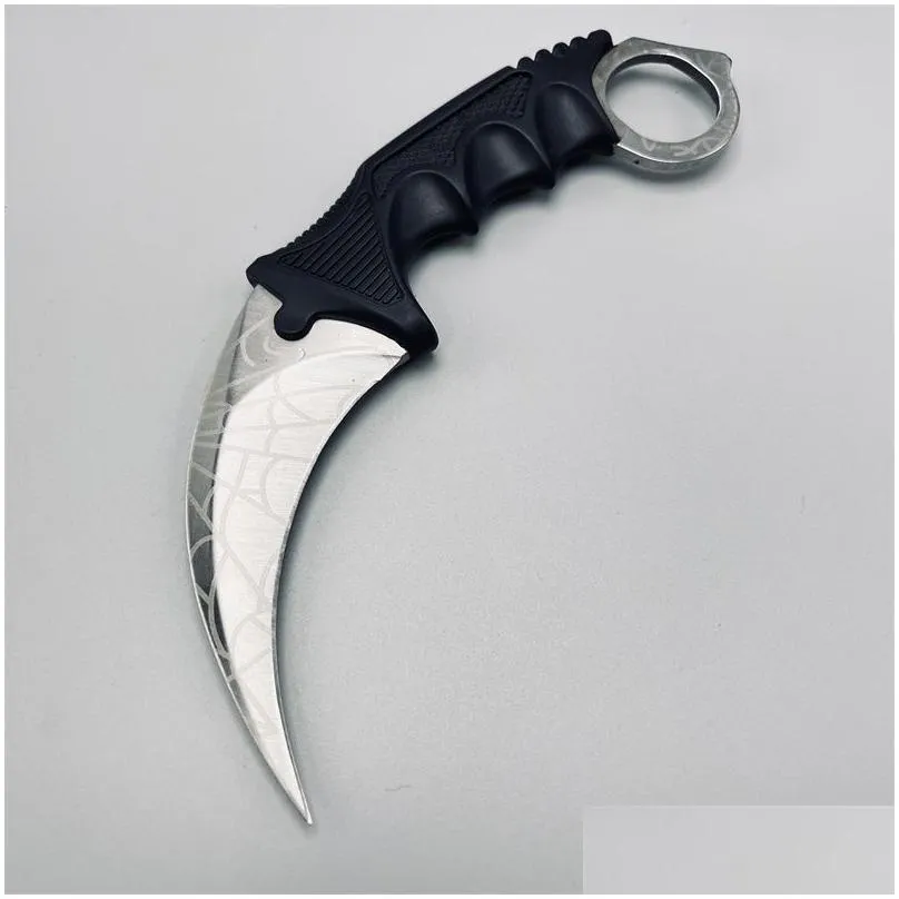 Knife 7.48 Cs Go Karambit Knife Fixed Blade Survival Tactical Training Outdoor Cam Hunting Claw Knives Edc Mti Tool Home Garden Tools Dhaxp