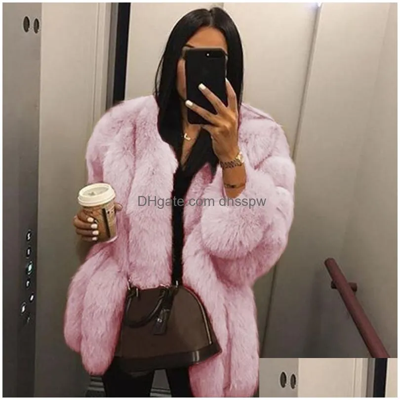 womens fur faux clearance sale women coat warm plush teddy autumn winter luxury soft jacket for thick outwear 4xl high quality