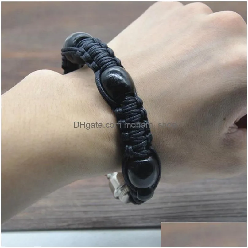 bracelet smoke pipe portable metal bead bracelet handmade wristband pipes pulsera men/women cool gifts knot rope bracelet 1208