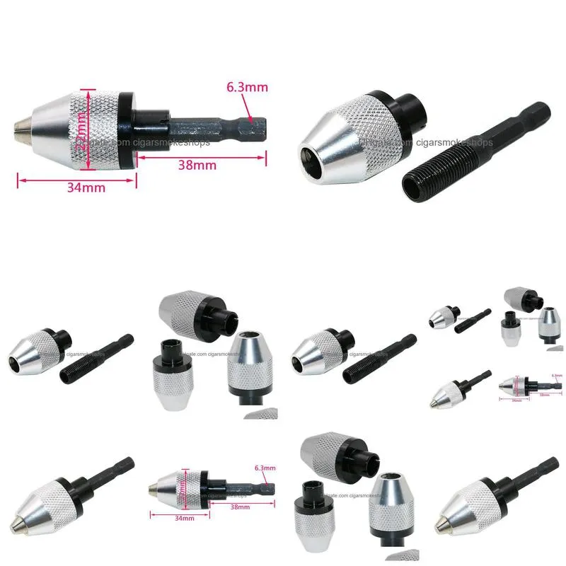 Drill Bits 6.M 1/4 Inch Keyless Drill Bit Chuck Adapter Converter 0.3-6Mm For Impact Driver Hex Shank Grinder Drills Screwdriver Adapt Dh13O