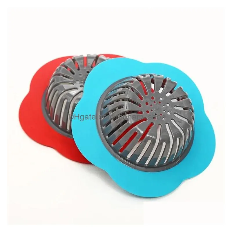 silicone kitchen sink strainer flower shaped shower sink drains cover sink colander sewer hair filter kitchen accessories