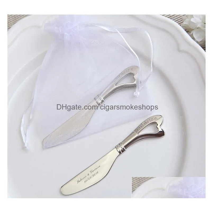 Cheese Tools Wedding Stainless Steel Maple Leaf Love Butter Knife With Yarn Bag Cream Can Personalized Customize Simple Information Ho Dhpdj