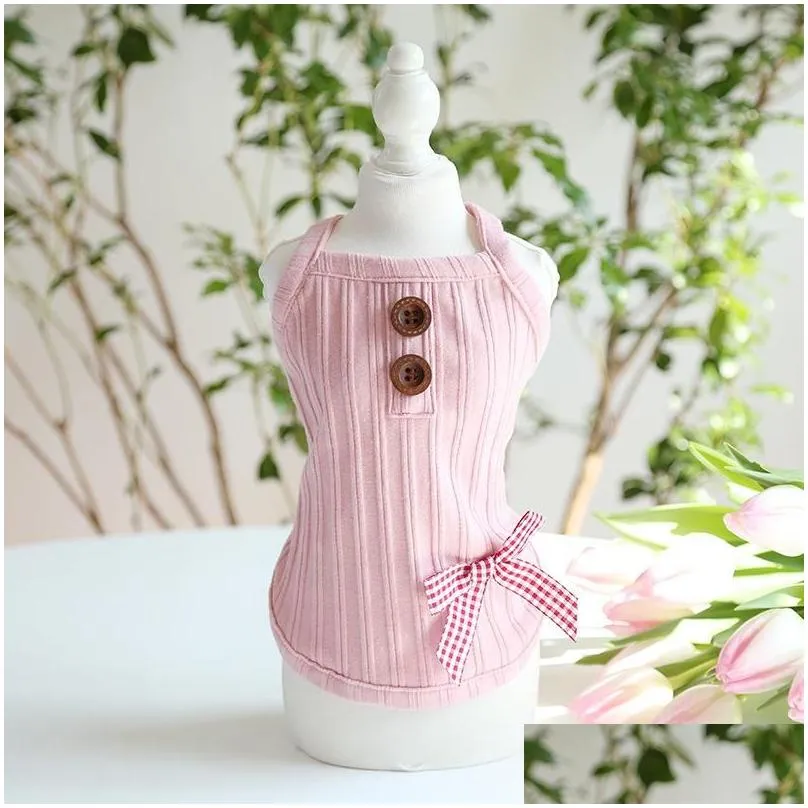 Dog Apparel Milk Shake Powder Girls Vest And Dresses For Dogs Pet Clothing Pink Color Dress Dog Clothes Goods Cats Apparel Home Garden Dhmgl