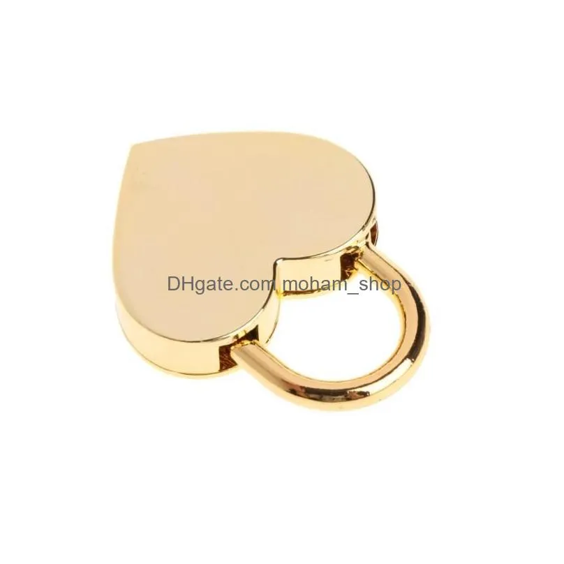 heart shape vintage metal mini padlock small bag suitcase luggage box diary book key lock with key 1107