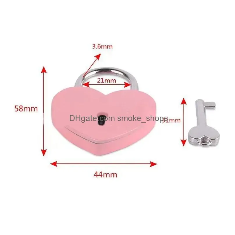 heart shaped concentric lock metal mulitcolor key padlock gym toolkit package door locks building supplies 45x58x8mm