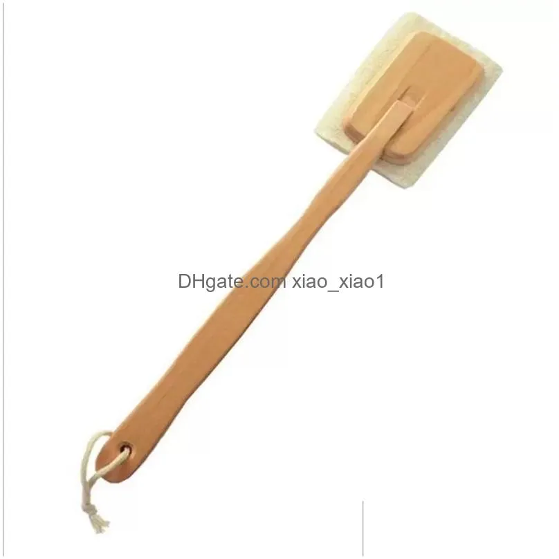 natural loofah brush exfoliating dead skin body scrubber loofah brush with long detachable wooden handle back brush 0105