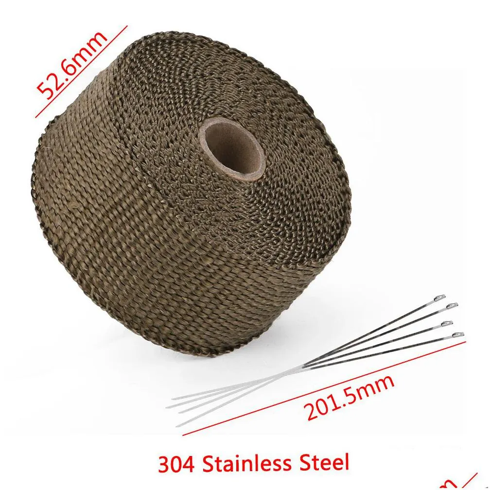 2x 5meter premium exhaust heat wrap manifold wrap titanium lava fiber add 4 pcs ties 1905t