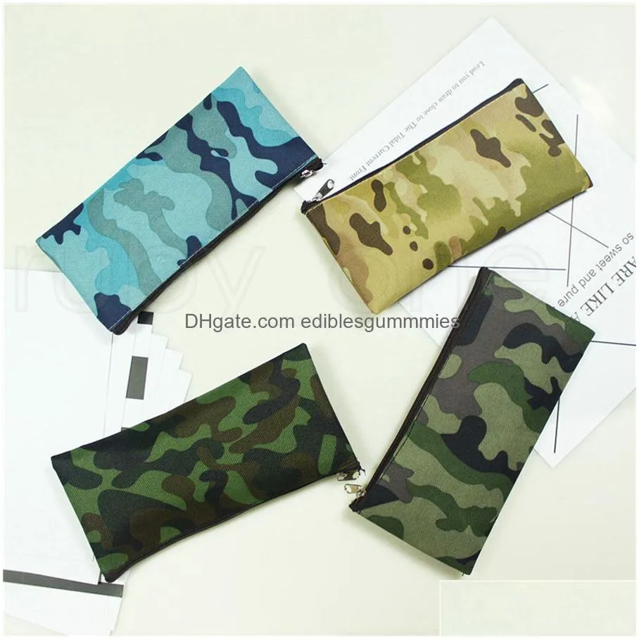 Pencil Bags Wholesale Camouflage Cosmetic Bag Boys Girls Pen Storage Case Camo Zip Pouch Brush Holder Makeup Organizer 4Styles Drop Dhr2M