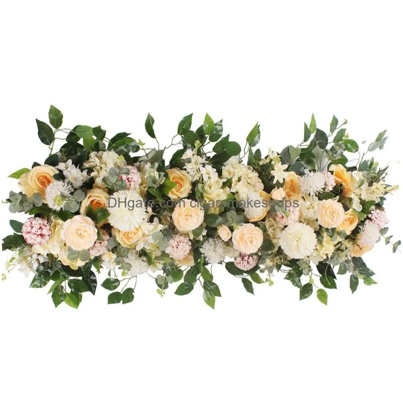 Decorative Flowers & Wreaths Upscale Artificial Silk Peonies Rose Flower Row Arrangement Supplies For Wedding Arch Backdrop Centerpiec Dhjob