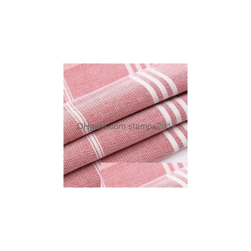 Other Bath Toilet Supplies Colorf Turkish Towel Striped Beach Towels Cotton Gift Spa Gym Yoga 100X180Cm Eea370 Drop Delivery Home Ga Dh8X1