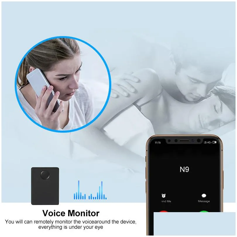 audio monitor mini n9 gsm device listening surveillance device acoustic alarm built in two mic with box gps tracker