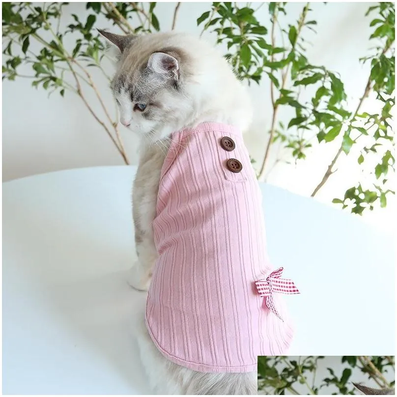Dog Apparel Milk Shake Powder Girls Vest And Dresses For Dogs Pet Clothing Pink Color Dress Dog Clothes Goods Cats Apparel Home Garden Dh75S