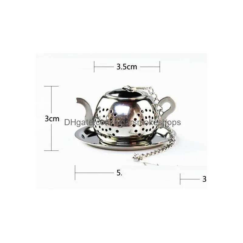 Coffee & Tea Tools Mini Cute Stainless Steel Tea Infuser Pendant Design Home Office Strainer Gift Teapot Type Creative Accessories Hom Dh6Nc