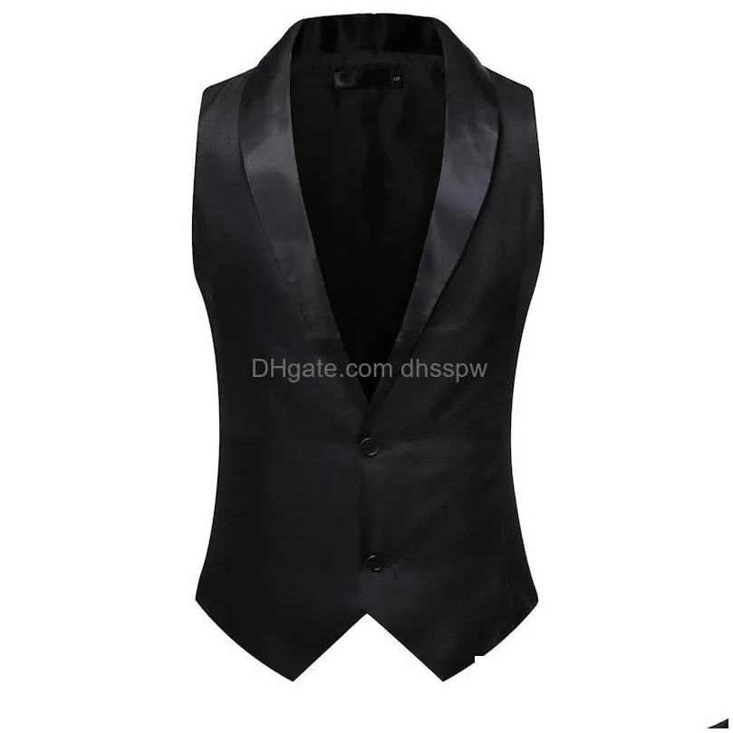 mens vests fashion shawl collar tuxedo vest men 2022 brand red slim fit sleeveless waistcoat formal business wedding groom xxl