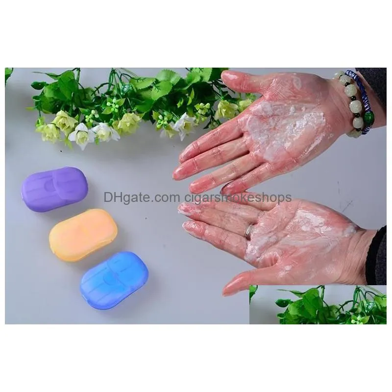 Soaps Mouse Hand Soap Compact Travel Camp Portable Anti-Bacterial Clean Paper Soaps Film With Mini Case Home Garden Bath Bathroom Acce Dhwtf