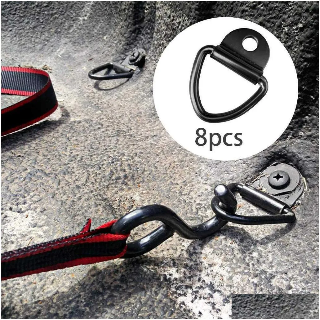 Car 5Pcs/10Pcs Truck Trailers Ring Hook Bed Tie Downs Anchor Lashing Strap Holder D Shape Mounting For Trailer Bicycle Atv Utv Quad Dhuwc