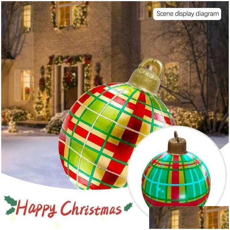 Christmas Decorations 60Cm Outdoor Inflatable Decorated Ball Made Pvc Nt No Light Large Balls Tree Toy 2022 Drop Delivery Home Garde Dhjfi