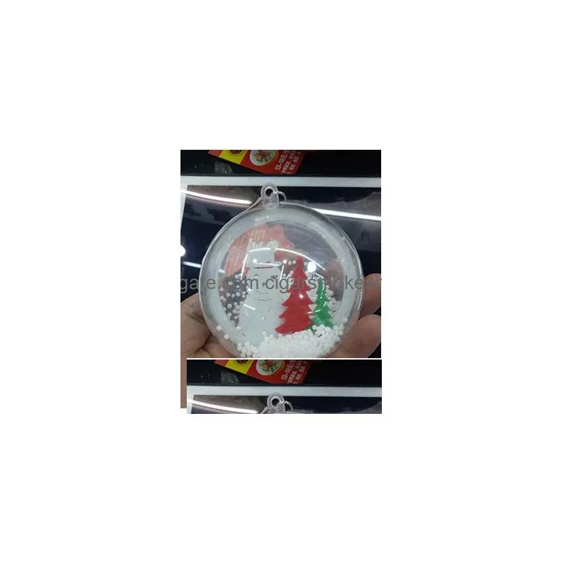 Christmas Decorations 80Mm Transparent Clear Plastic Opening Gift Candy Box Fillable Ball Baubles Decor Wedding Christmas Tree Decorat Otifb