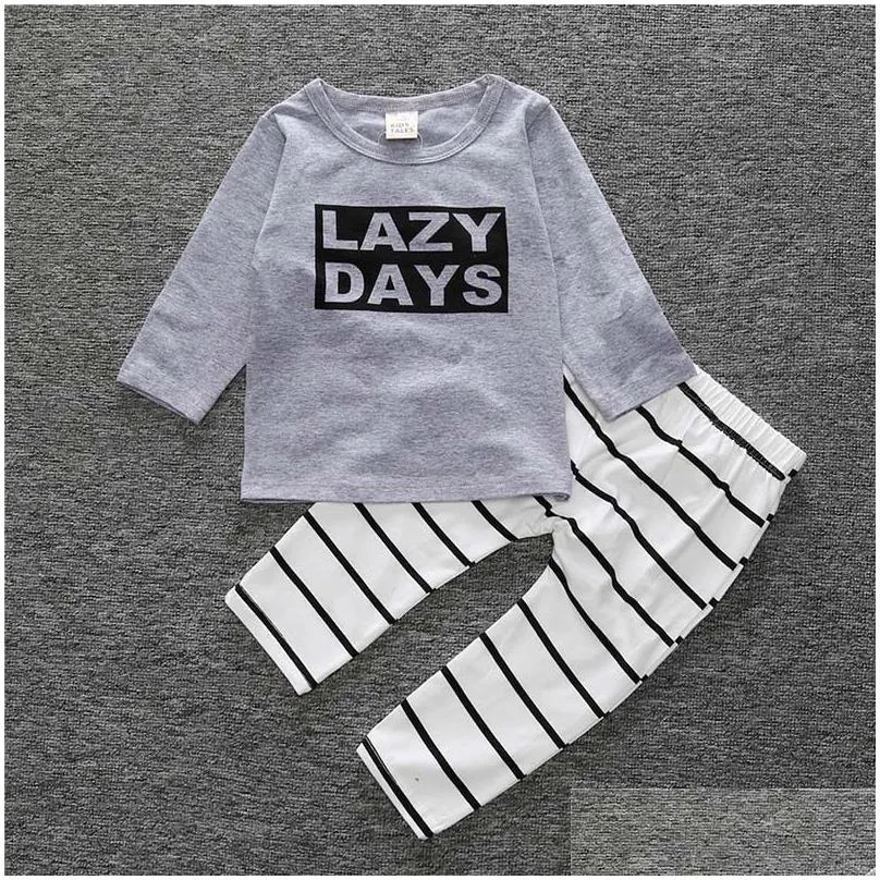 Clothing Sets Autumn Baby Clothes Boy Set Cotton Long-Sleeved T-Shirtadd Pants Write A Born Girls Drop Delivery Kids Maternity Dhur7