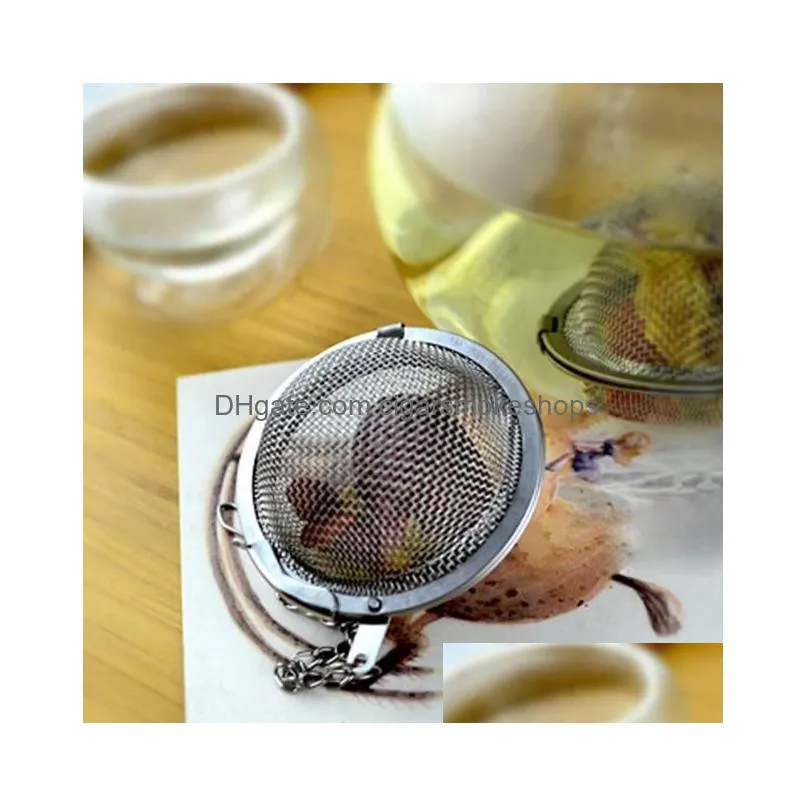 Coffee & Tea Tools Stainless Steel Tea Infuser 4.5Cm / 5.5Cm 7Cm /9Cm Pot Infusers Sphere Mesh Strainer Balls 100Pcs Home Garden Kitch Dhsnf