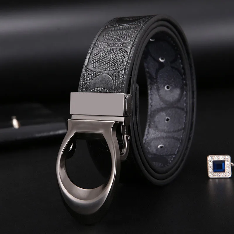 Luxury Mens Belt Designer Belt 3.5cm Knight Print Design 105-125cm Zinc Alloy Buckle Mens Belt Fashion Versatile Style Double-sided available