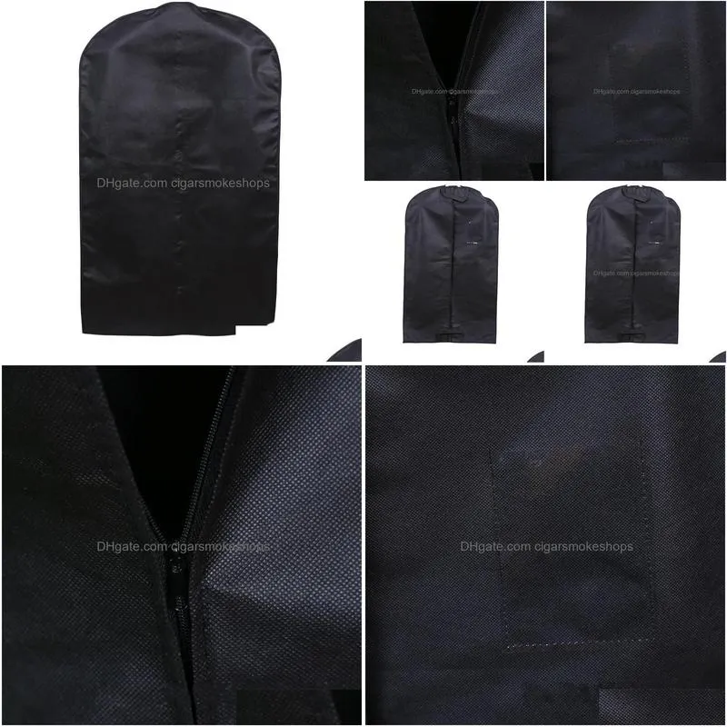 Storage Bags Non Woven Suit Overcoat Dust Proof Er High Quality Black Clothing Storage Bag Travel Garment Carrier Home Garden Housekee Dhkcg