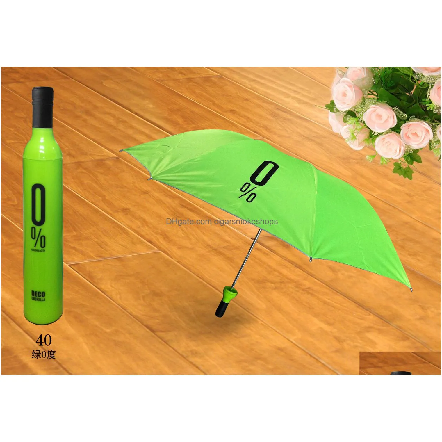 Umbrellas Fashion Umbrellas Wine Bottle Umbrella 3-Folding Creative Styles For Choosing Home Garden Household Sundries Dh1Uv