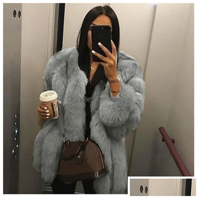 womens fur faux clearance sale women coat warm plush teddy autumn winter luxury soft jacket for thick outwear 4xl high quality