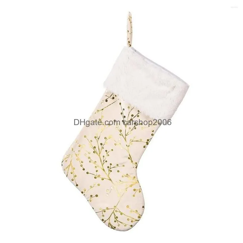 Christmas Decorations Tree Skirt Large Golden Pattern Xmas Mat With White Plush Edge For Home Decor Drop Deliv Delivery Garden Festi Dhmew