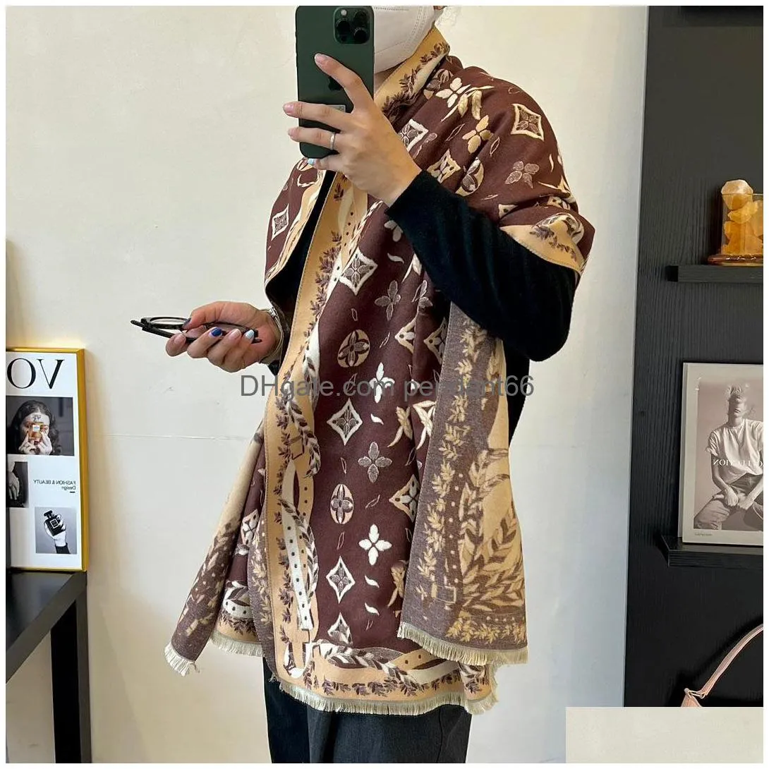 winter cashmere scarf for women design warm pashmina blanket letter scarves female shawl wraps thick foulard bufanda 180x70cm