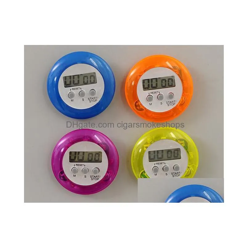 Kitchen Timers Digital Kitchen Timer Helper Mini Lcd Count Down Clip Alarm Round Five Colors For Selection Home Garden Kitchen, Dining Dh9Ft