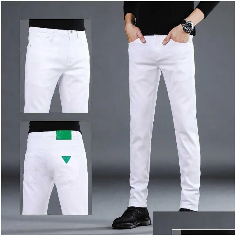 Mens Jeans Spring 2023 Fashion Brand Slim Fit Pants Simple Versatile Casual Long Men Drop Delivery Apparel Clothing Dh83L