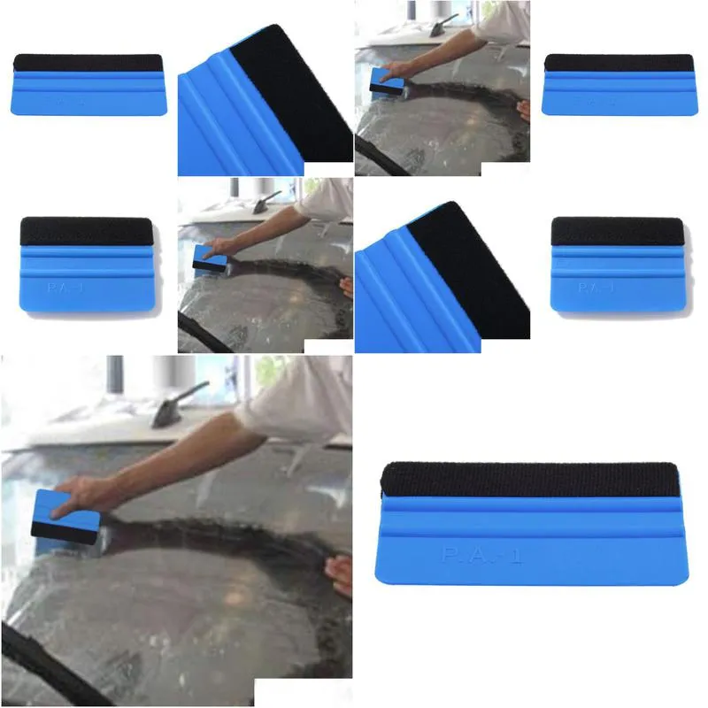 pp durable felt wrapping scraper squeegee tool for car window film blue color