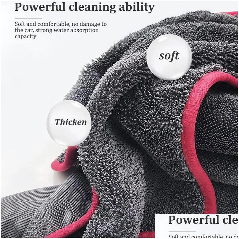 towel 1/3/6pcs microfiber car 600gsm braid drying cloth extra soft thick absorption auto care washing detailing accessories