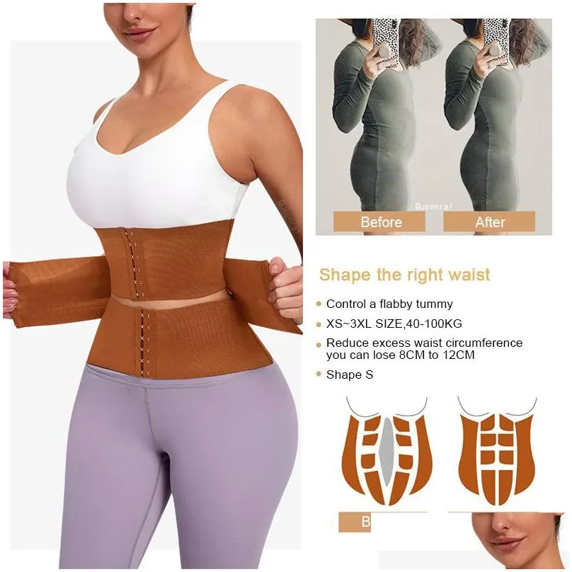 waist tummy shaper trainer body shapewear women slimming sheath woman flat belly girdle postpartum wrap belt faja corset 230221